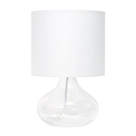 Lighting Business Glass Raindrop Table Lamp with Fabric Shade - Clear with White Shade LI2519934